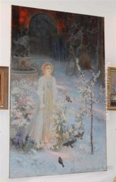 Die Schneeprinzessin. Oil Painting by Casimir Stabrovsky