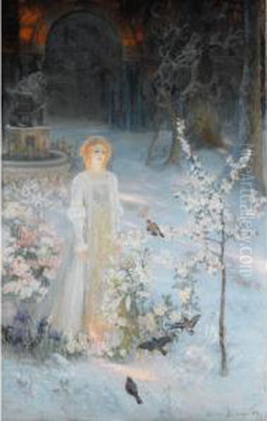 The Snow Maiden Oil Painting by Casimir Stabrovsky