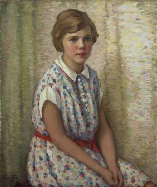 Portrait Of A Young Girl Oil Painting by Anna Lee Stacey