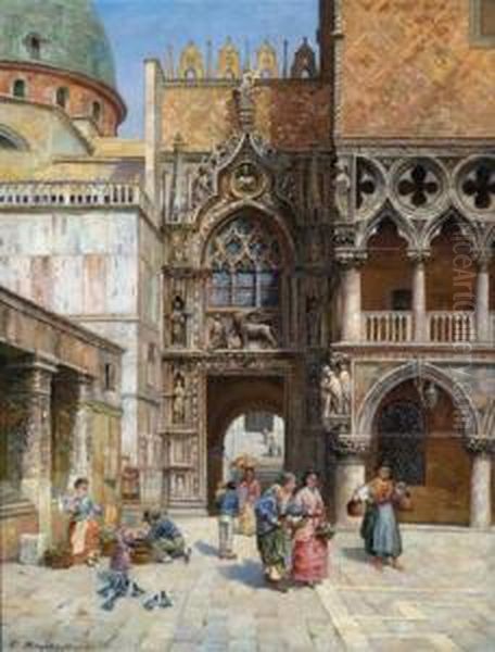 Partie Aus Venedig Oil Painting by Ernst Stache