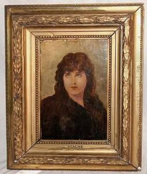 Young Woman Oil Painting by Ernst Stache