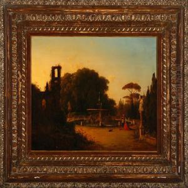 Berninis Fontana Deicavalli Marini, Villa Borghese, Rome Oil Painting by Josef Magnus Stack