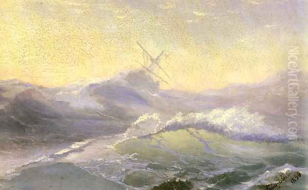 Bracing the Waves Oil Painting by Ivan Konstantinovich Aivazovsky