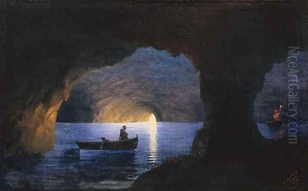 Azure grotto. Naples Oil Painting by Ivan Konstantinovich Aivazovsky