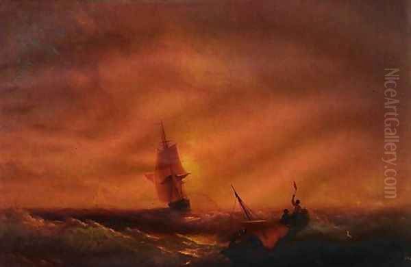 Survivors Oil Painting by Ivan Konstantinovich Aivazovsky