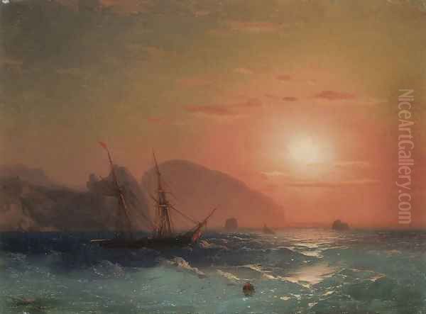 View Of The Ayu Dag, Crimea Oil Painting by Ivan Konstantinovich Aivazovsky