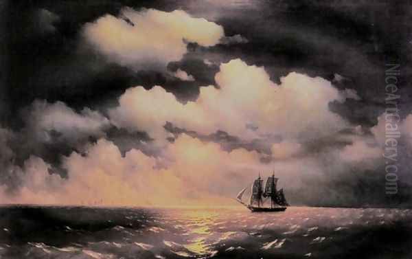 Merkuri Oil Painting by Ivan Konstantinovich Aivazovsky