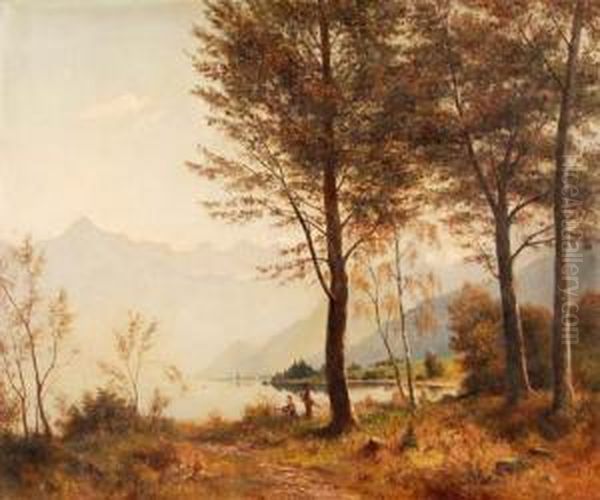 Herbststimmung Bei Weesen Oil Painting by Balthasar, Balz Stager