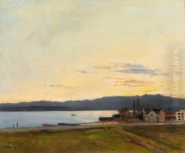 Abend Bei Zurich Oil Painting by Balthasar, Balz Stager