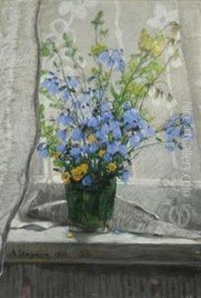 Bouquet In A Vase Oil Painting by Albert Stagura