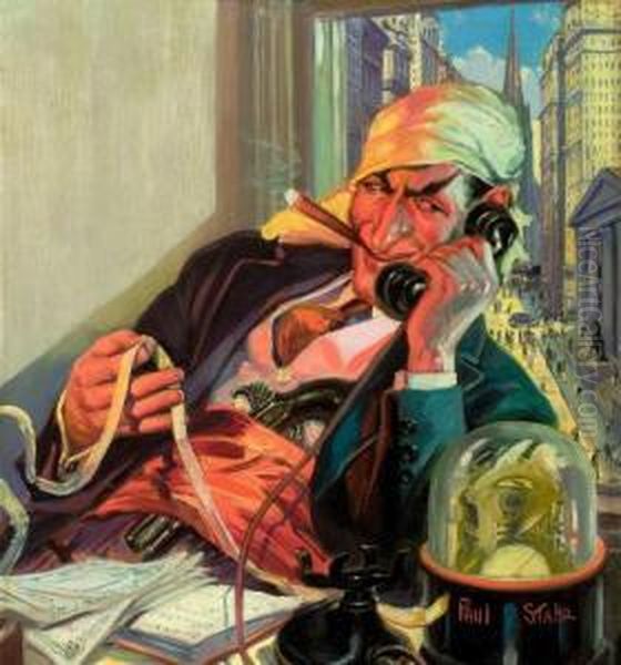 The Pirate Of Wall Street, Argosy Cover Oil Painting by Paul C. Stahr