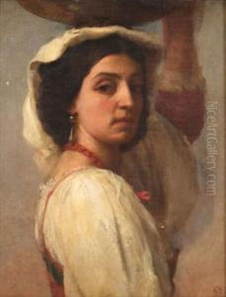 Italian Maiden Oil Painting by Richard Morrell Staigg