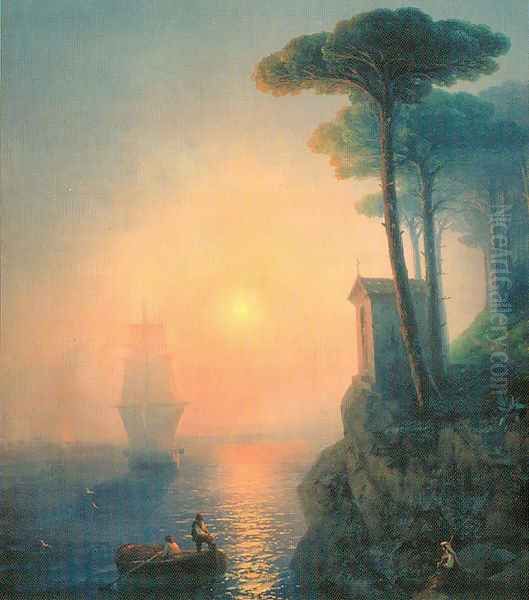 Misty morning in Italy Oil Painting by Ivan Konstantinovich Aivazovsky