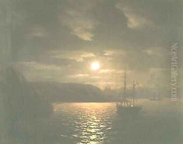 A Lunar night on the Black sea Oil Painting by Ivan Konstantinovich Aivazovsky