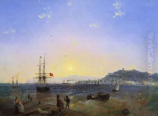 View of Kerch (1839) Oil Painting by Ivan Konstantinovich Aivazovsky