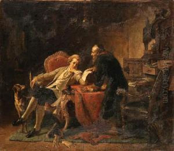 The Moneylender Oil Painting by Eberhard Stammel