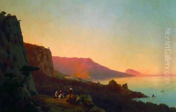 Evening in the Crimea Yalta Oil Painting by Ivan Konstantinovich Aivazovsky