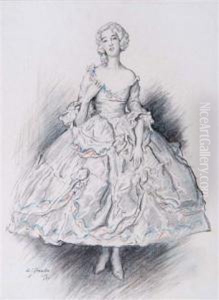 Sketch Of A Lady Oil Painting by George Lorraine Stampa