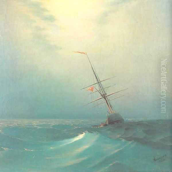 At night Blue wave Oil Painting by Ivan Konstantinovich Aivazovsky