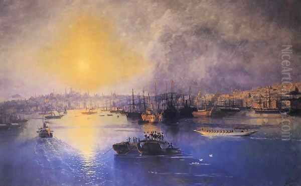 Constantinople Sunset Oil Painting by Ivan Konstantinovich Aivazovsky