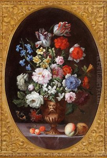 Natura Morta Floreale In Un Vaso Oil Painting by Anna Stanchi