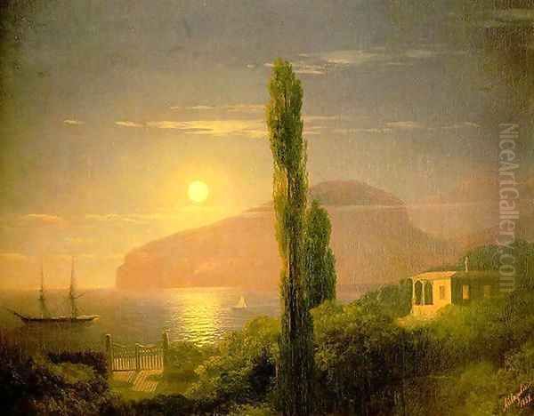 A Lunar night in the Crimea Oil Painting by Ivan Konstantinovich Aivazovsky