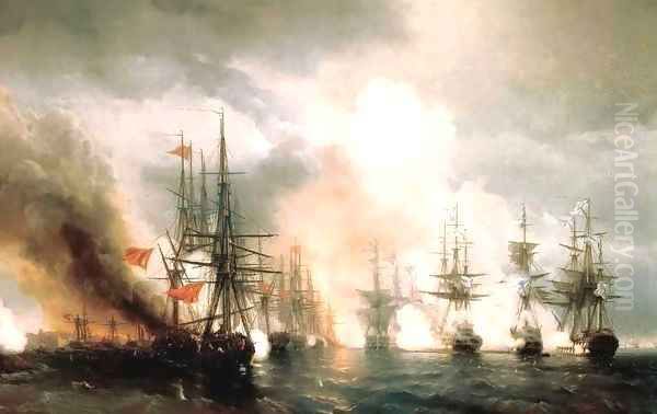 Battle near Sinop Oil Painting by Ivan Konstantinovich Aivazovsky