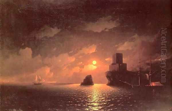 A Lunar night Oil Painting by Ivan Konstantinovich Aivazovsky