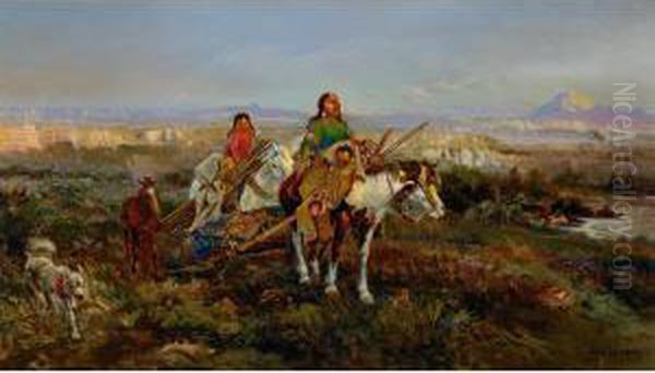 Moving Camp Oil Painting by William Standing