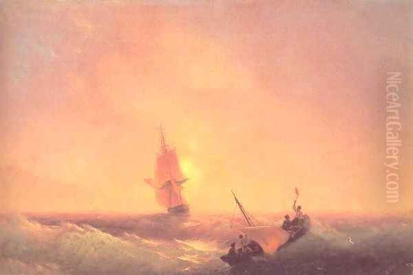 After shipwreck Oil Painting by Ivan Konstantinovich Aivazovsky