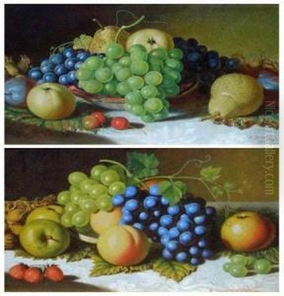 Still Life Studies Of Mixed Fruit Oil Painting by Alexander Stanesby