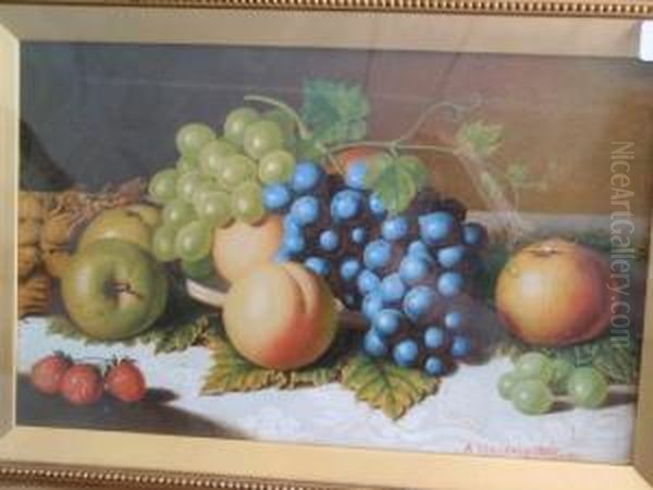 Still Life Of Fruit Oil Painting by Alexander Stanesby