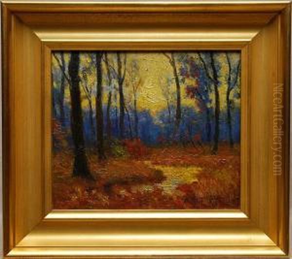 Forest Scene Oil Painting by Emile Stange