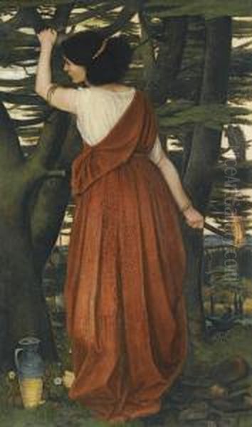 Rispah, The Daughter Of Aiah Oil Painting by John Roddam Spencer Stanhope