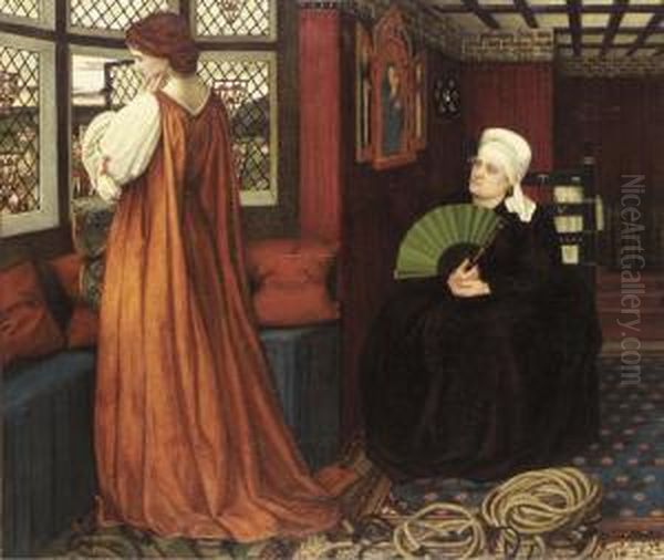 Juliet And The Nurse Oil Painting by John Roddam Spencer Stanhope