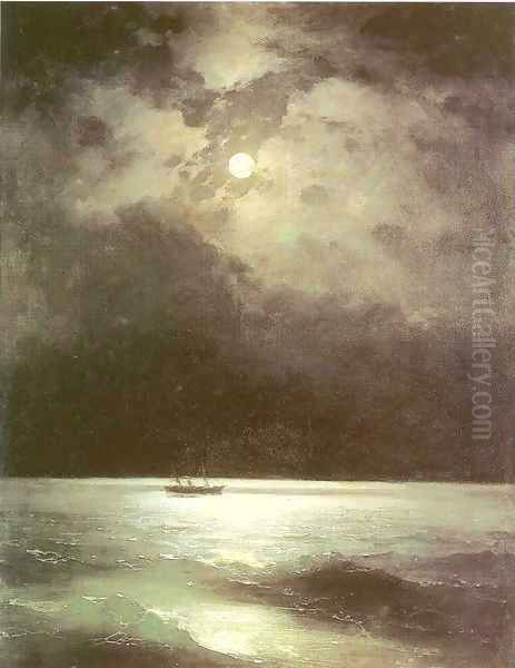 The Black Sea at night Oil Painting by Ivan Konstantinovich Aivazovsky