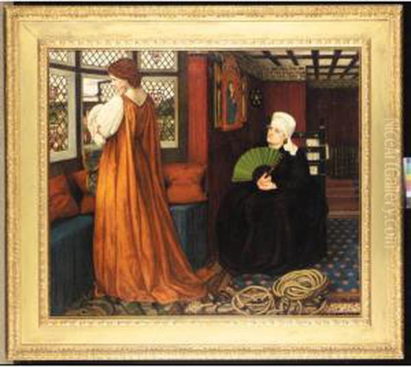 Juliet And The Nurse Oil Painting by John Roddam Spencer Stanhope