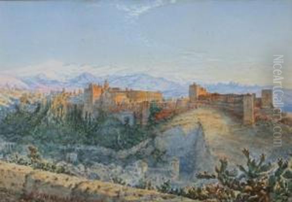 View Of The Alhambra, Granada, Spain Oil Painting by Henry Stanier