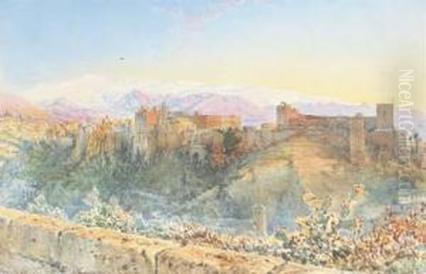 The Gateway Leading Into The Tower Of Justice, Alhambra Palace,granada Oil Painting by Henry Stanier