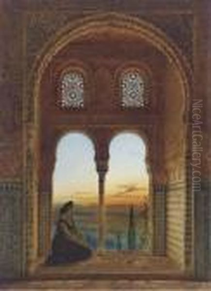 The Alhambra, Granada, At Dusk Oil Painting by Henry Stanier