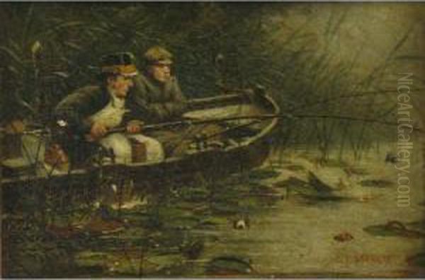 Enthusiasm And Misery (norfolk Broads) Oil Painting by Charles Joseph Staniland