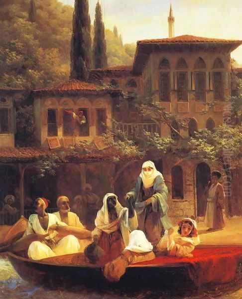 Boat Ride by Kumkapi in Constantinople Oil Painting by Ivan Konstantinovich Aivazovsky