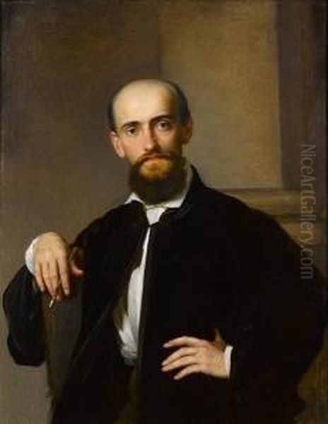 Portrait Of Andrei Karlovich Lavezzari Oil Painting by Aleksander Stankiewicz