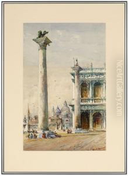 View Of The Columns In The Piazzetta San Marco And Santa Maria
Della Salute In The Distance Oil Painting by Jane C Stanley