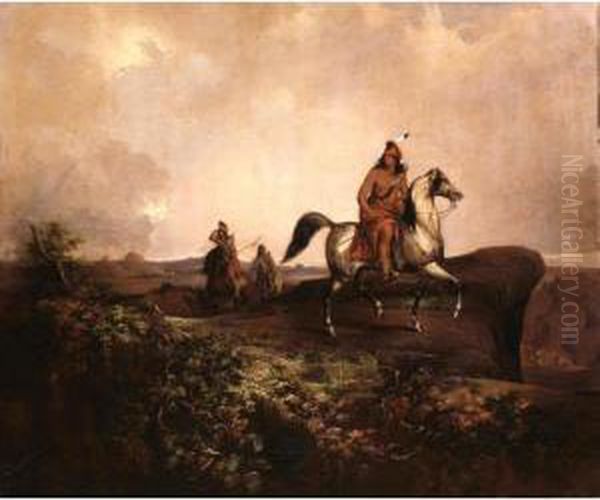 Black Knife, Apache Chief (an Apache War Chief, Reconnoitering The Command Of General Kearney On His March From Santa Fe To California In The Year 1846) Oil Painting by John Mix Stanley