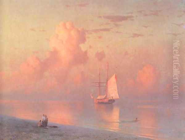 The sunset Oil Painting by Ivan Konstantinovich Aivazovsky