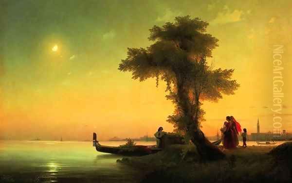 View on lagoon of Venice Oil Painting by Ivan Konstantinovich Aivazovsky