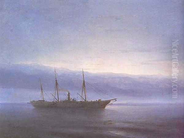 Before battle Ship Constantinople Oil Painting by Ivan Konstantinovich Aivazovsky