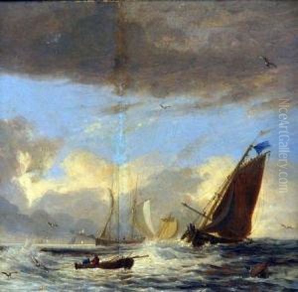 Seascape Oil Painting by Alfred Stannard