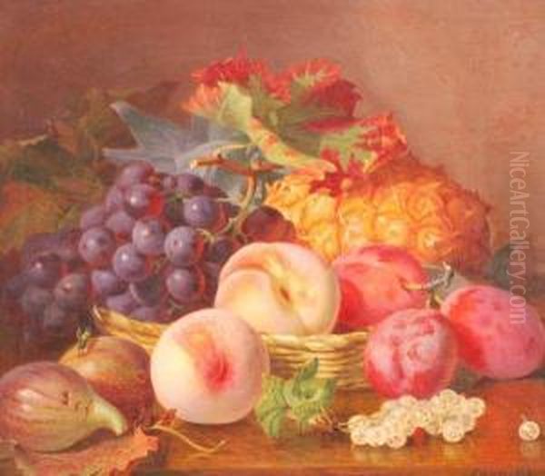 Still Lifes Of Fruit In Baskets Oil Painting by Eloise Harriet Stannard